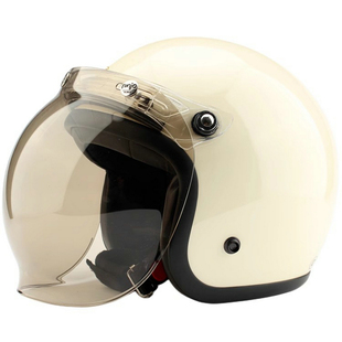 台湾EVO精装象牙白复古安全帽电动摩托车头盔男女3/4盔保暖冬季