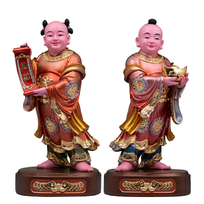 招财进宝童子侍者树脂供奉摆件