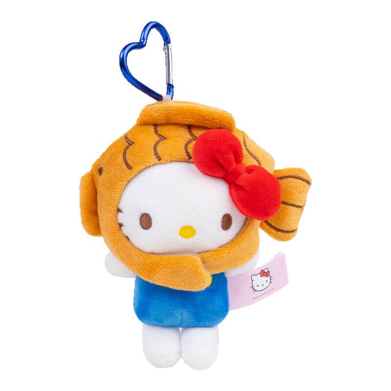 YUYI正版联名hellokitty鲷鱼烧头套凯蒂猫毛绒公仔书包挂件钥匙扣