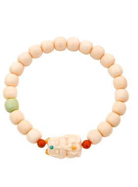 天然猛犸牙手串药片绿松石散珠南红配珠牙雕文玩玉石手链女普琳丝