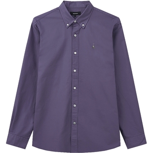 BEANPOLE滨波情侣款男士多色通勤商务休闲后染牛津纺全棉长袖衬衫