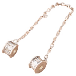 14K包金镶锆石隔珠手工diy珍珠手链项链装饰链条电镀厚银串珠材料