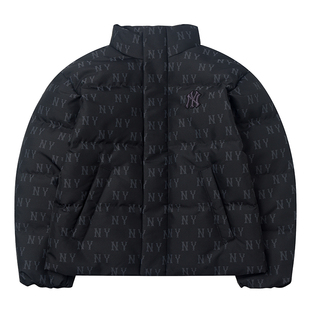 MLB鹅绒羽绒服25秋冬新款男女NY老花满印运动棉羽外套3ADJM0456