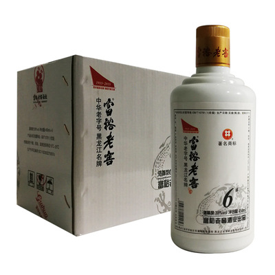 6瓶价 桂花牌富裕老窖6号白酒 浓香型纯粮酒38度 450ml×6瓶