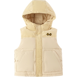 巴拉巴拉男童羽绒服马甲宝宝背心秋冬新款童装儿童外套婴儿连帽厚