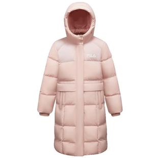FILA KIDS斐乐童装女大童鹅绒羽绒服2025冬新款儿童长款休闲外套
