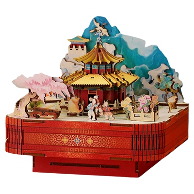 故宫官方玉宇琼楼木质拼装八音盒