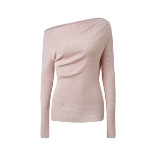 MAXRIENY迪木尔风穿搭套头针织衫25冬款羊毛混纺肌理感长袖上衣女