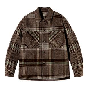 PSO Brand男装女装【羊毛】美式复古格纹混纺格纹双面呢衬衫外套