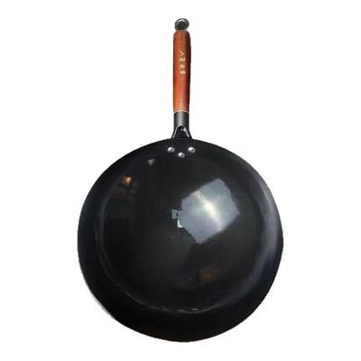 正宗章丘官方旗舰手工传统铁锅炒菜木把黑锅无涂层不粘锅老式家用