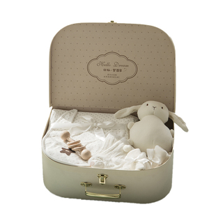 新生婴儿连体衣春秋款宝宝长袖爬服打底内衣满月礼盒套装纯棉哈衣