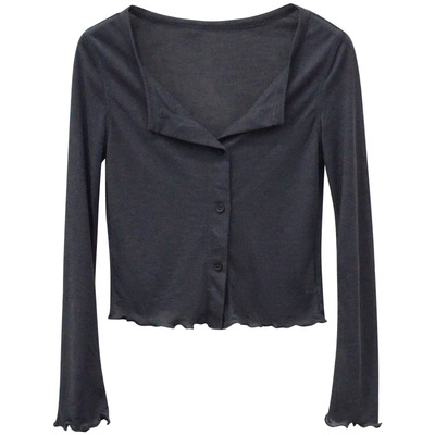 小个子微透轻薄长袖开衫女防晒衫