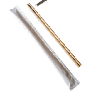 纸包装一次性筷子24cm长6mm粗青花碳化光滑无节牛皮纸独立中式