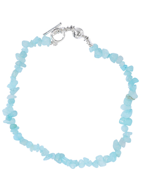 清新蓝色不规则碎石串珠项链