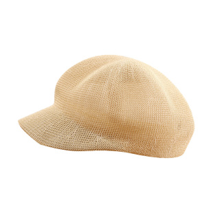 夏八角帽草帽大头围鸭舌画家帽子女遮阳防晒薄款百搭韩版贝雷帽潮