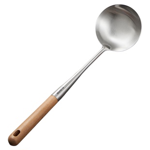 苏泊尔汤勺加厚不锈钢家用大号盛汤防烫勺加厚厨具长木柄粥勺炒勺