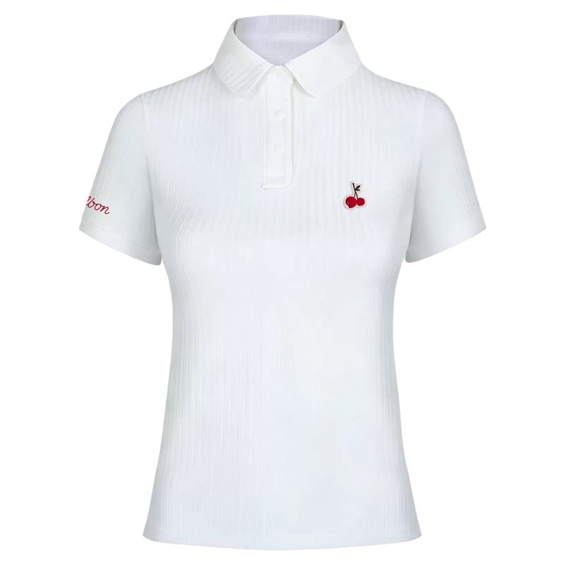 Malbon高尔夫女POLO领樱桃T恤