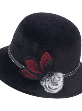 帽子奶奶中年妈妈婆婆毛呢时装