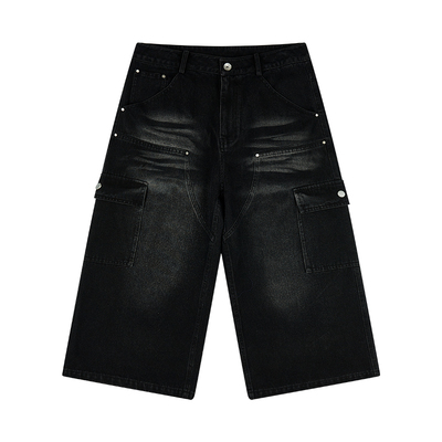 阔腿街头PASET水洗七分嘻哈裤