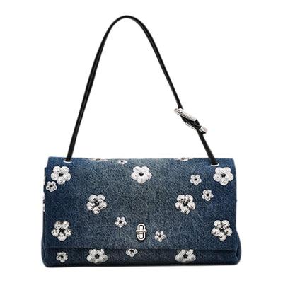 【特享甄选】MARC JACOBS/莫杰 DUAL大号丹宁牛仔小雏菊腋下包