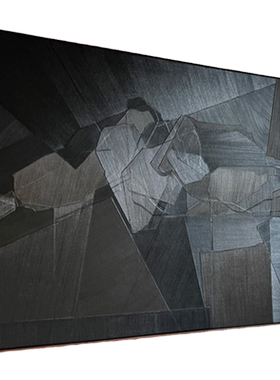 E painting手绘油画 《北岛》后现代样板间客厅设计师大幅肌理画