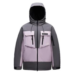 企鹅联名骆驼热能羽绒服24秋冬新款工装派克加厚保暖情侣男女外套