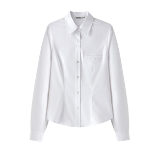 东京岁时记原创jk制服衬衫收腰早秋女装学院风修身白色长袖凉白开