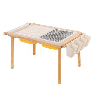 zryz儿童实木积木桌宝宝花生桌幼儿可升降游戏玩具绘画多功能桌子