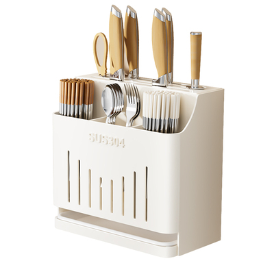 厨房304不锈钢刀架筷笼一体收纳