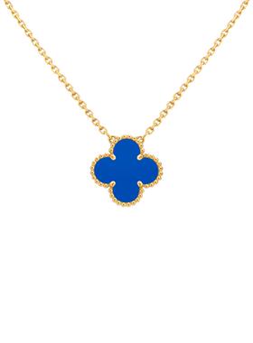 【自营】中古99新梵克雅宝Vintage系列18K黄金吊坠项链蓝玛瑙小号