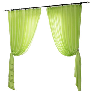 窗帘纱帘窗纱彩色绿色透光不透人阳台隔断美容院舞蹈室布料成品