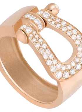 明星同款马蹄扣Force 10 Rise戒指女18K玫瑰金新款叠戴风情侣对戒
