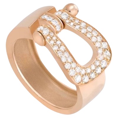 明星同款马蹄扣Force 10 Rise戒指女18K玫瑰金新款叠戴风情侣对戒
