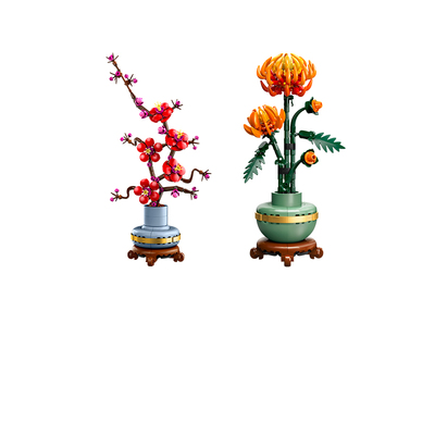 乐高ICONS系列梅兰竹菊拼搭花束