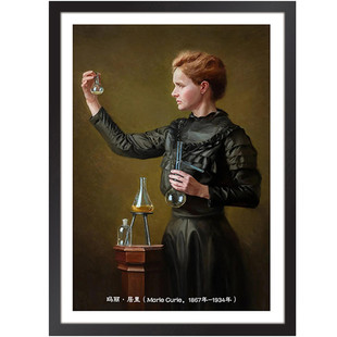 科学家装饰画索尔维会议物理学家名人挂画爱因斯坦海报教室墙壁画