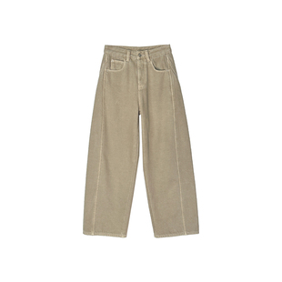 修腿艺术家！~遮胯阔腿弯刀牛仔裤女2025新款加厚绒宽松显瘦长裤