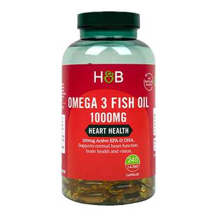 英国HB荷柏瑞Omega3深海鱼油胶囊中老年补脑1000mgDHA/EPA240粒