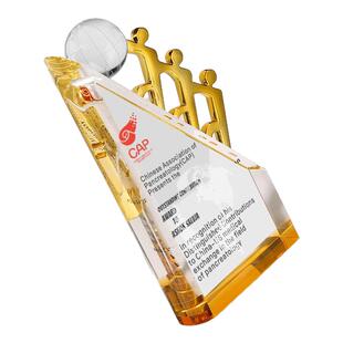 创意水晶奖杯定制优秀团队合作供应商奖牌员工颁奖金属纪念品定做