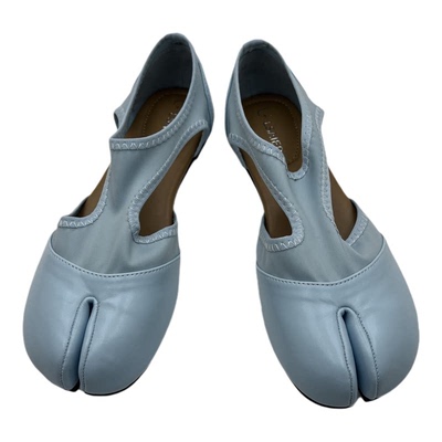 夏季真皮分趾中空平底玛丽珍凉鞋