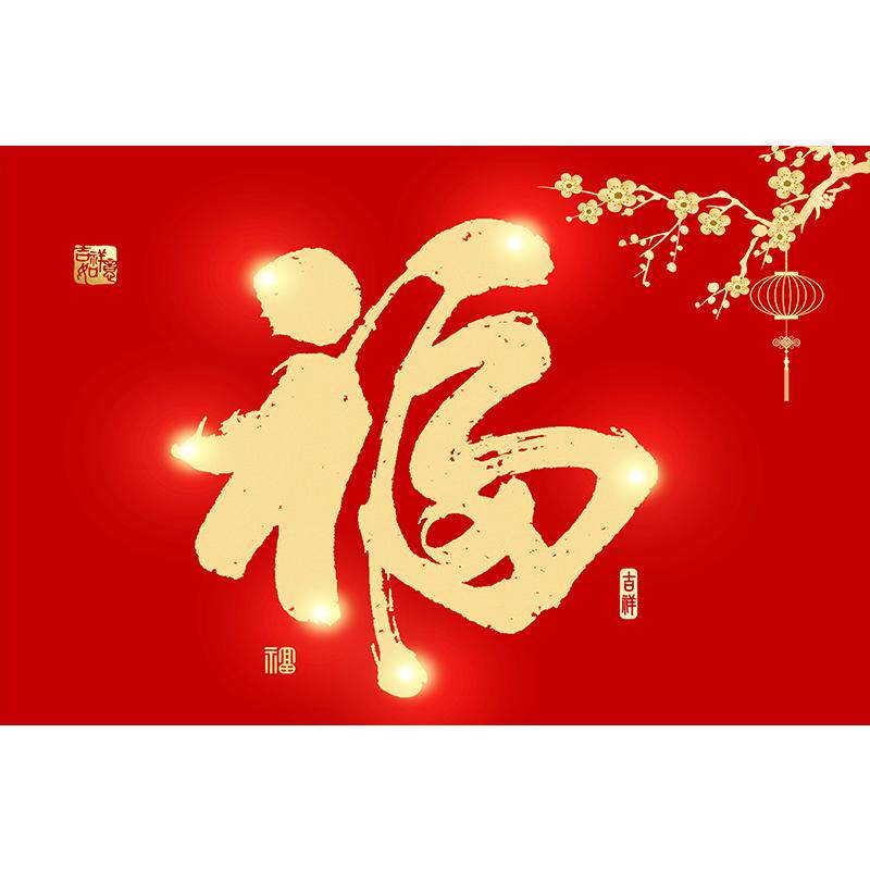 福字门贴防水背胶海报贴画自粘入户门春节过年大门新年窗花帖装饰