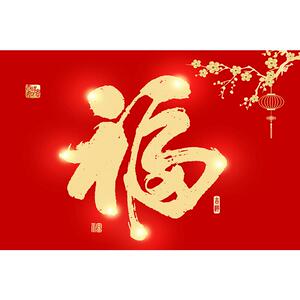 福字门贴防水背胶海报贴画自粘入户门春节过年大门新年窗花帖装饰