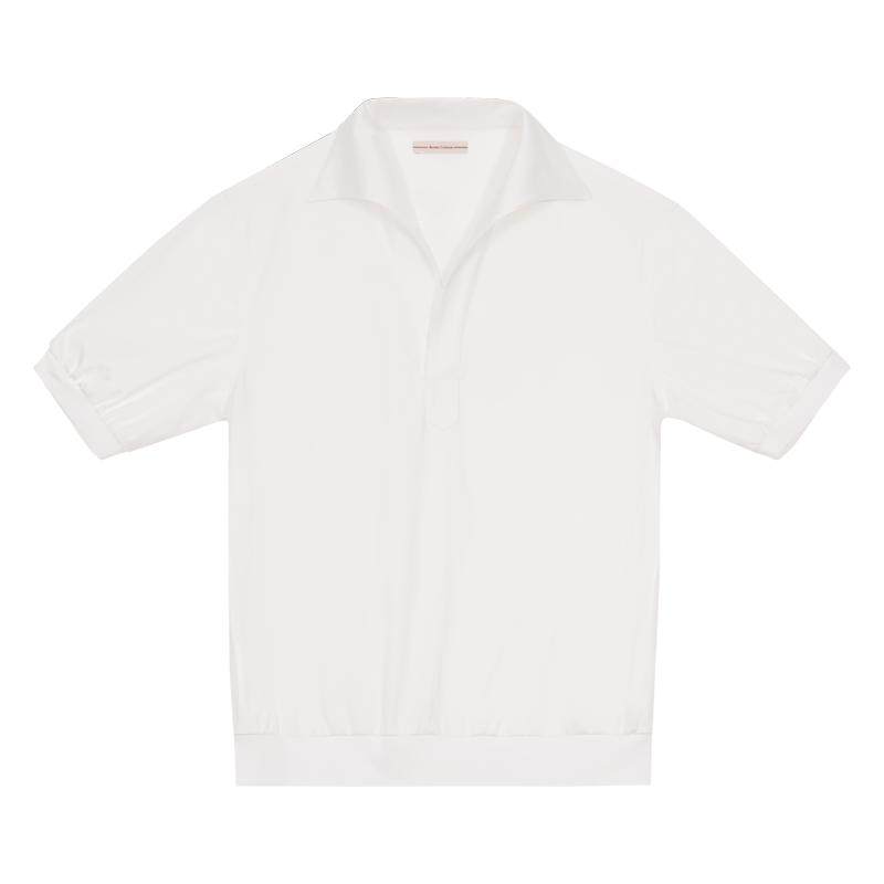 Acmecultum丝光棉一片领polo衫
