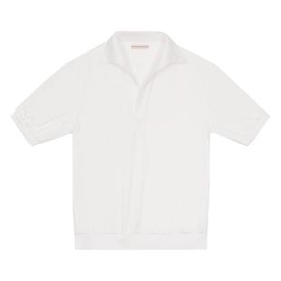 Acme cultum丝光纯棉透气轻薄速干短款一片领针织短袖polo衫男t恤