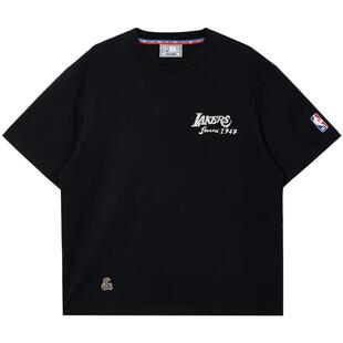 【NBA联名】杰克琼斯男装春夏新款湖人队印花短袖T恤宽松打底衫