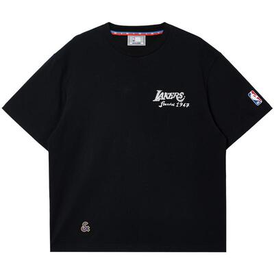 【NBA联名】杰克琼斯男装春夏新款湖人队印花短袖T恤宽松打底衫