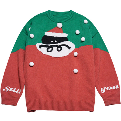 STILLYOU氛围感圣诞老人拼色毛衣