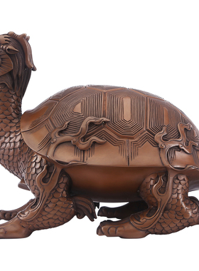 铜欣祥紫铜龙龟家居摆件