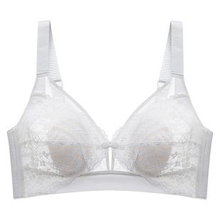 2025新款哺乳内衣春夏薄款胸大显小中间前开扣a类窗口式潮妈产后