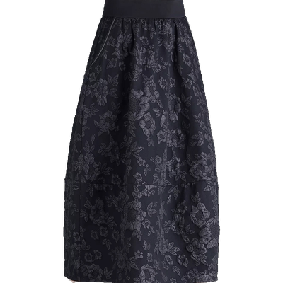 提花裙半身裙女灯笼裙