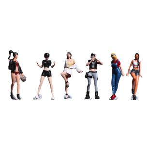 1:64车模人偶合集微缩场景摆拍人物手办模型小道具擦车女仆洗车工